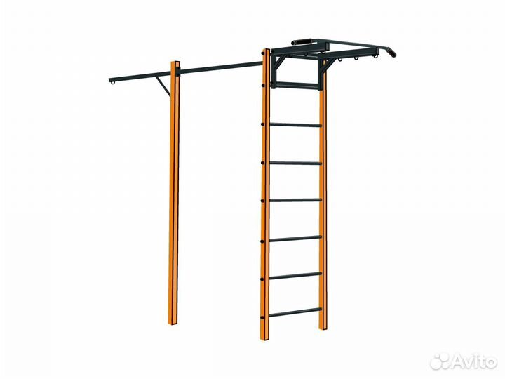 Комплекс RT1 с турником пп и кронштейном оранж