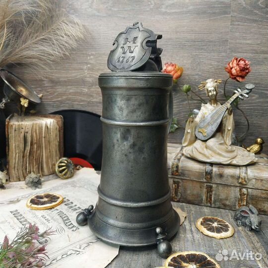 Антиквариат из Европы. Пивная кружка, олово