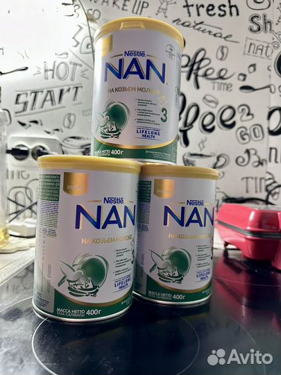 Молочко NAN 3 на козьем молоке 400г