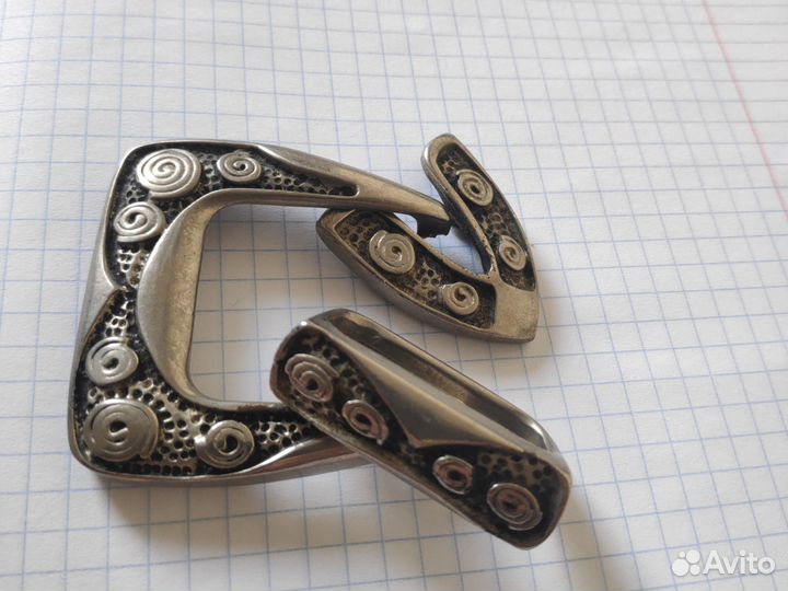 Фурнитура для мужского ремня, латунь, серебро