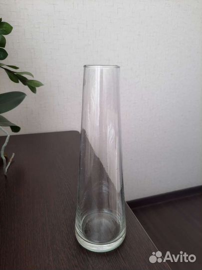 Хрустальная ваза + стеклянная
