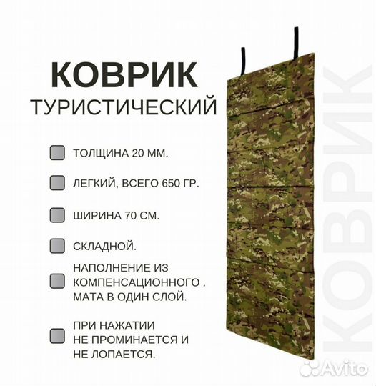 Туристический коврик, каремат под спальный мешок