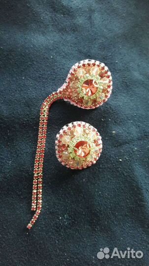 Серьги и брошь, резинки, брелки ручная работа