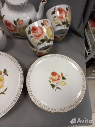 Сервиз чайный Букет чайных роз Фарфор лфз