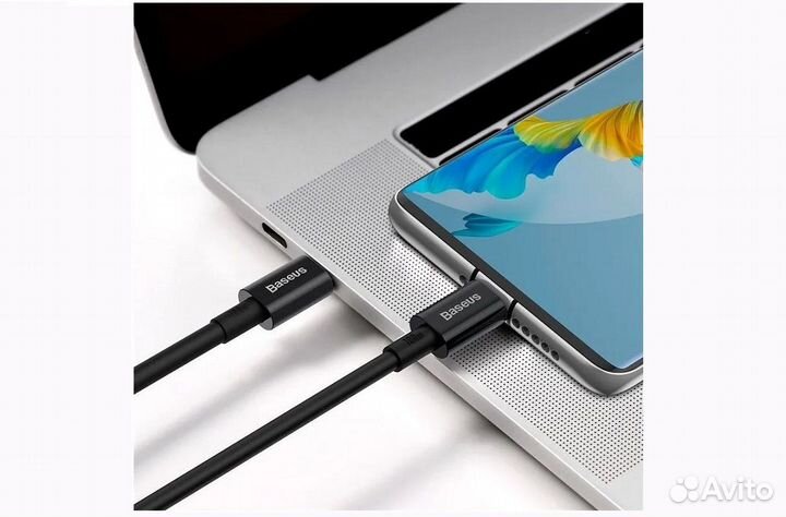 Кабель Type-C Baseus USB-C 2 м черный 100W
