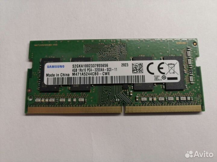 Оперативная память DDR4 4Gb 3200Мгц Samsung sodimm