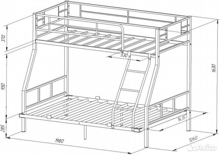 Кровать двухъярусная Гранада 1П 140