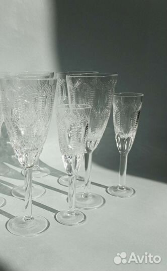 Бокалы Винные лзхс СССР 2 набора хрустальные