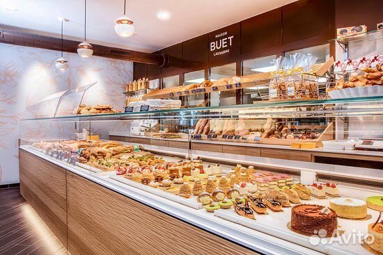 Стойка с витриной для пекарни, стойки для кофе