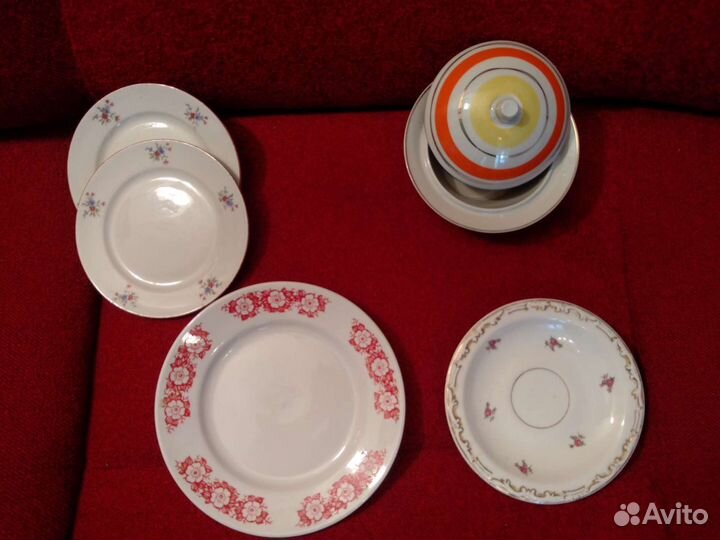 Тарелки блюдца рюмки посуда СССР