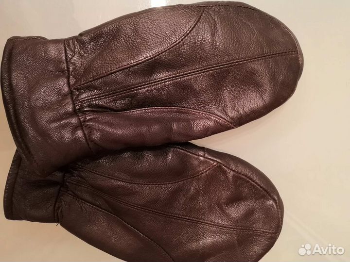 Варежки женские кожаные