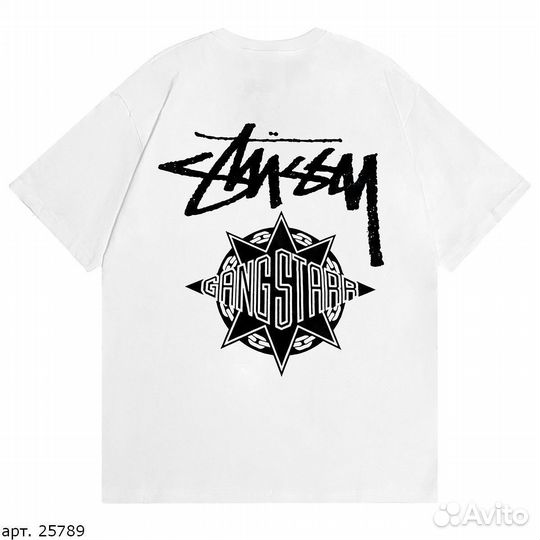 Футболка Stussy gang star белая