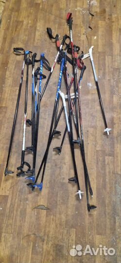 Беговые и горные лыжи ботинки палки любого разм