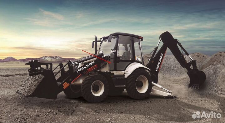 Стекло лобовое нижнее для погрузчика Hidromek