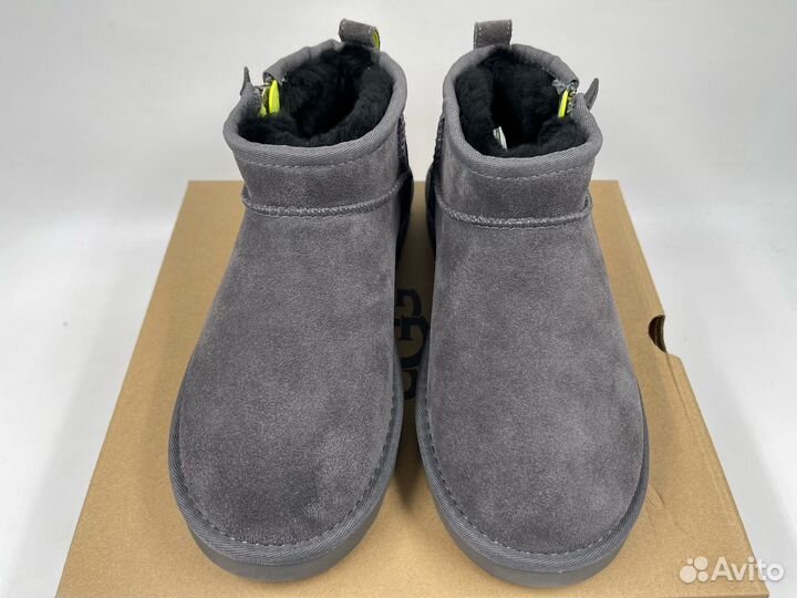 Угги Женские Мини Ugg Ultra Mini Zip Grey