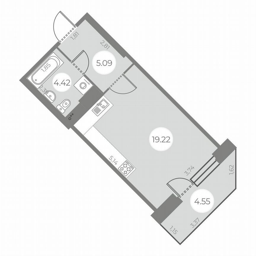 Квартира-студия, 30 м², 3/20 эт.