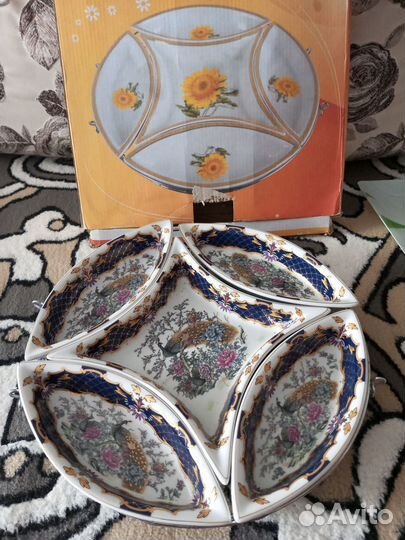 Менажница фарфор, диаметр 28 см