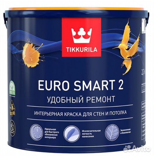 Краска интерьерная Tikkurila Euro Smart 2 база А б