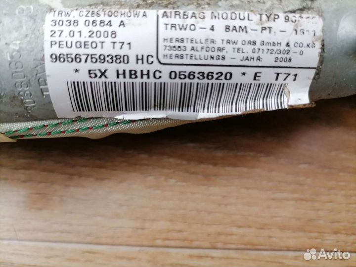 Подушка безопасности шторка правая Пежо 308