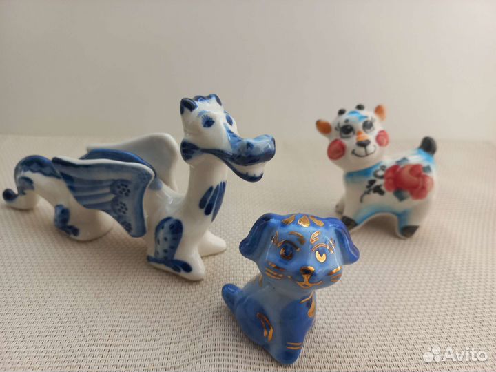 Фигурки животных. Гжель