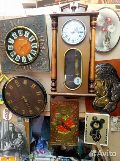 СССР часы настенные механ. маятник кварц Янтарь