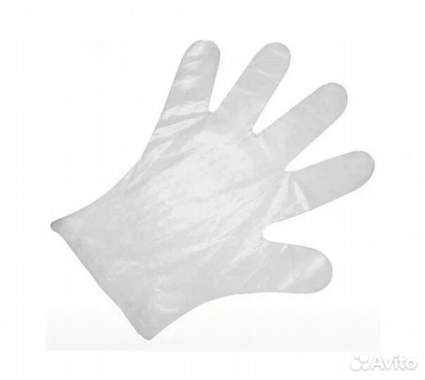 Полиэтиленовые одноразовые перчатки 100 штук