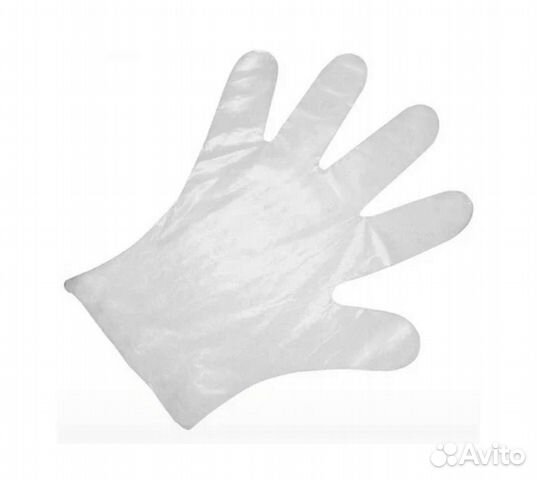 Полиэтиленовые одноразовые перчатки 100 штук