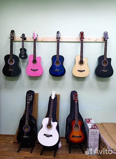 Гитары акустические, классические, укулеле и др
