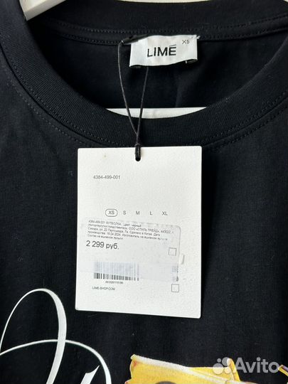 Футболка lime XS черная оверсайз