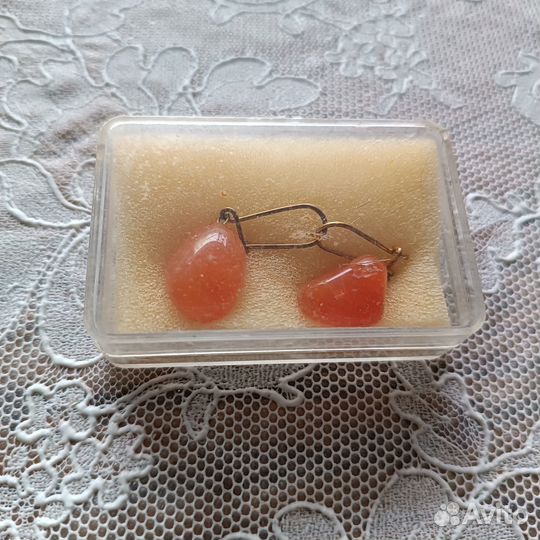 Серьги из сердолика