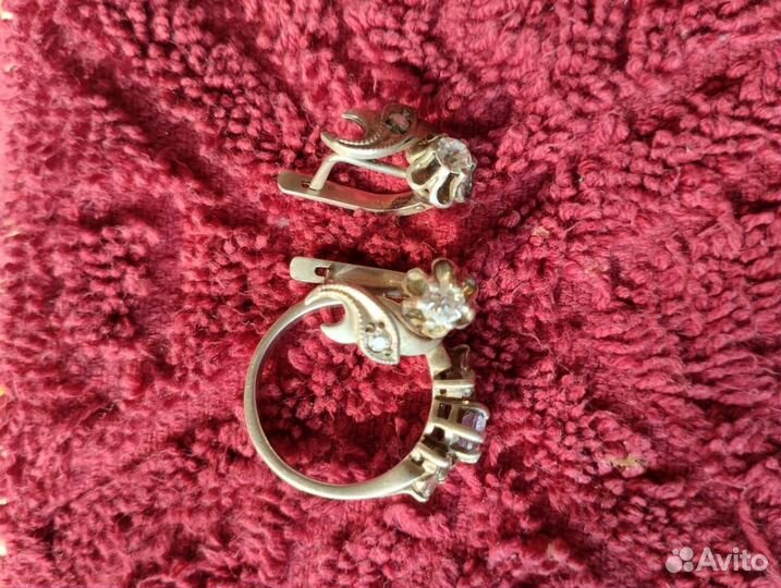 Серьги кольца серебро 925 СССР