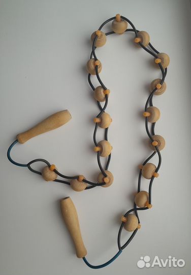 Массажёр ручной деревянный роликовый