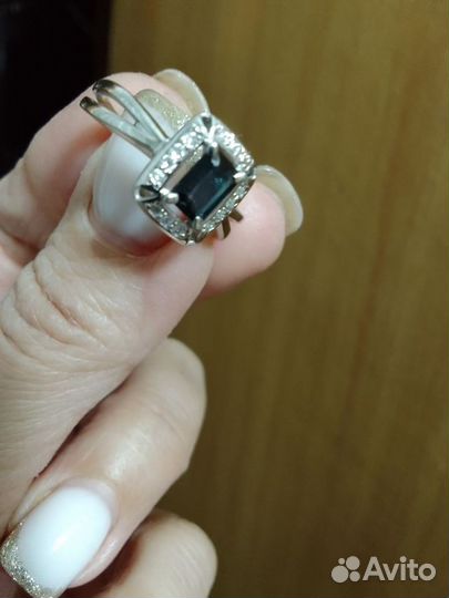 Кольцо с Сапфиром и бриллиантами