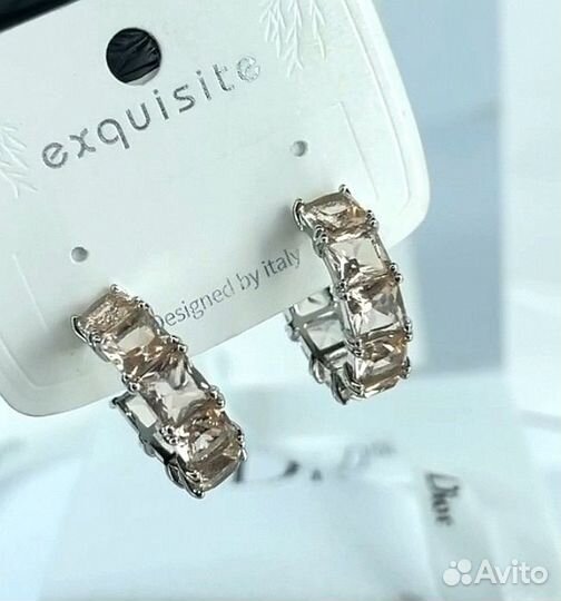 Серьги дорожка сверкающие кристаллы