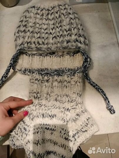 Шапка и манишка с добавлением собачей шерсти