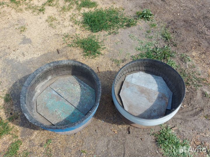 Клумба из покрышек