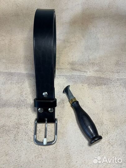 Ремень из кожи 35мм, ручная работа