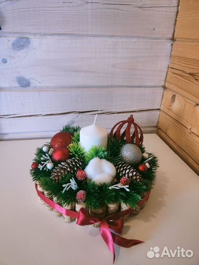 Новогодняя композиция со свечей