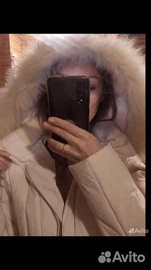 Пуховик пальто женский 42 длинный