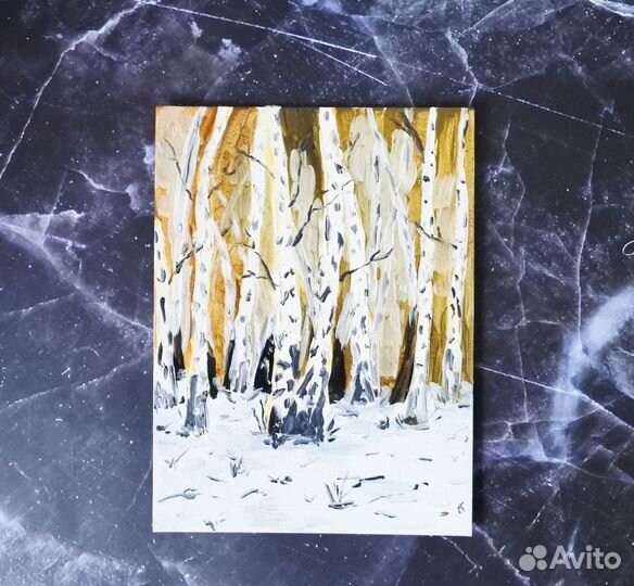 Картина маслом Березы