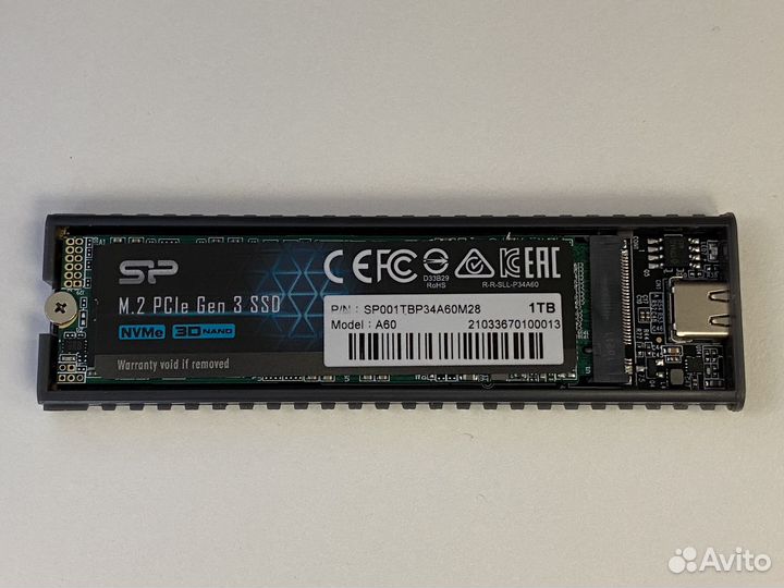 SSD M2 1 Тб с внешним боксом