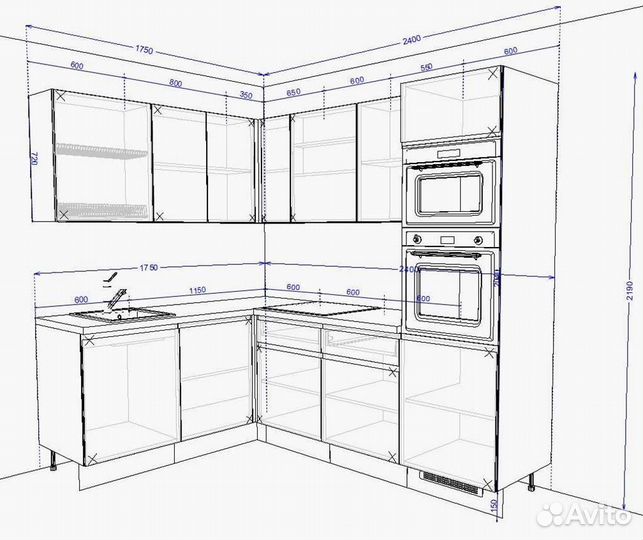 Кухни на заказ по размерам