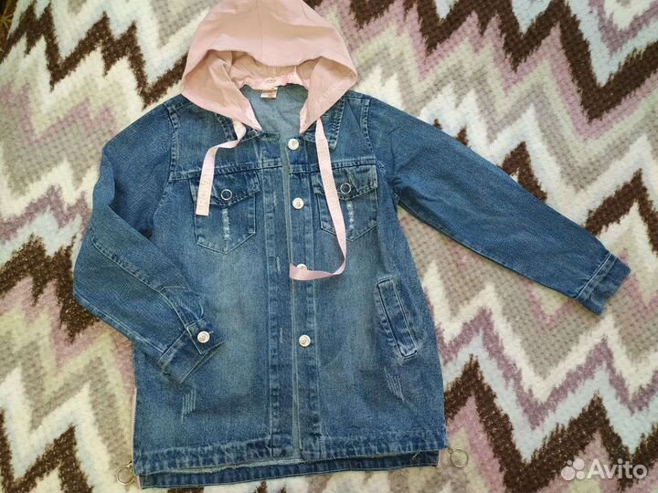 Джинсовка удлиненная для девочки 11-13