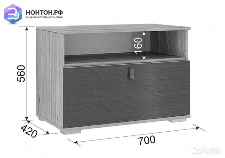 Тумба Модерн 22.01 дуб мария / бронза