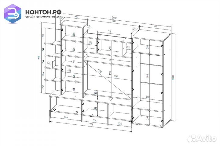 Стенка Денвер белый текстурный