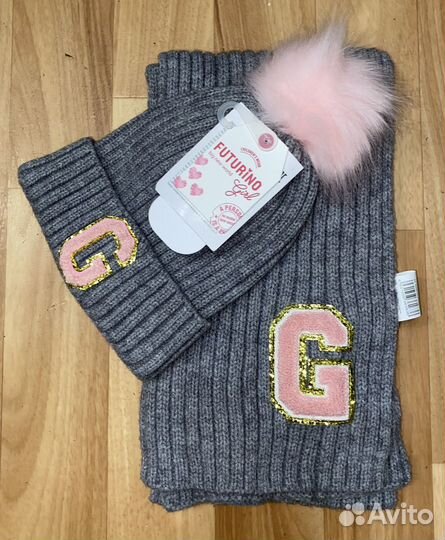 Комплект шапка, шарф новый