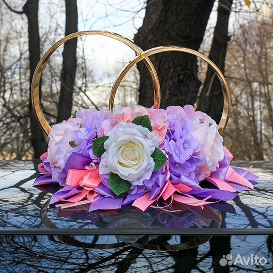 Свадебные украшения на машину (комплект)