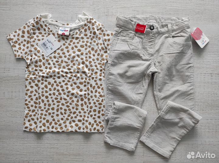 Брючки и футболочка для девочки(116 и 122)