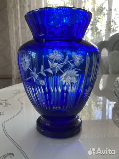 Ваза старинная хрустальная