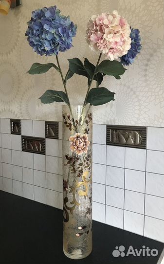 Ваза декор стекло цилиндр 60 см